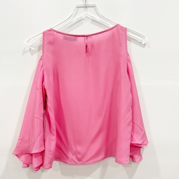 Bailey44 Cold Shoulder Silk Blouse Flutter Sleeve - Picture 9 of 10